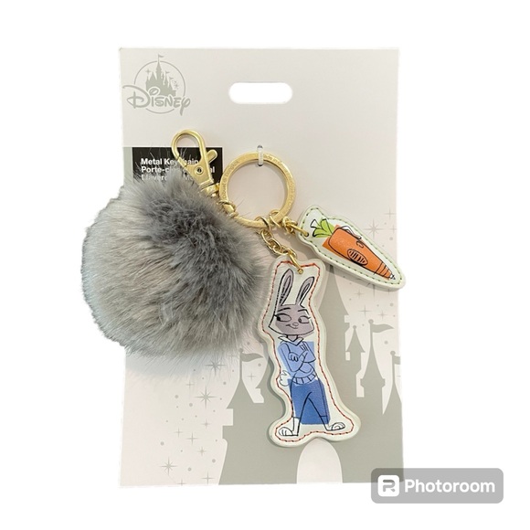 Disney Accessories - Disney Parks Judy Hobbs Zootopia Gray Pom Carrot Keychain/Bag Charm